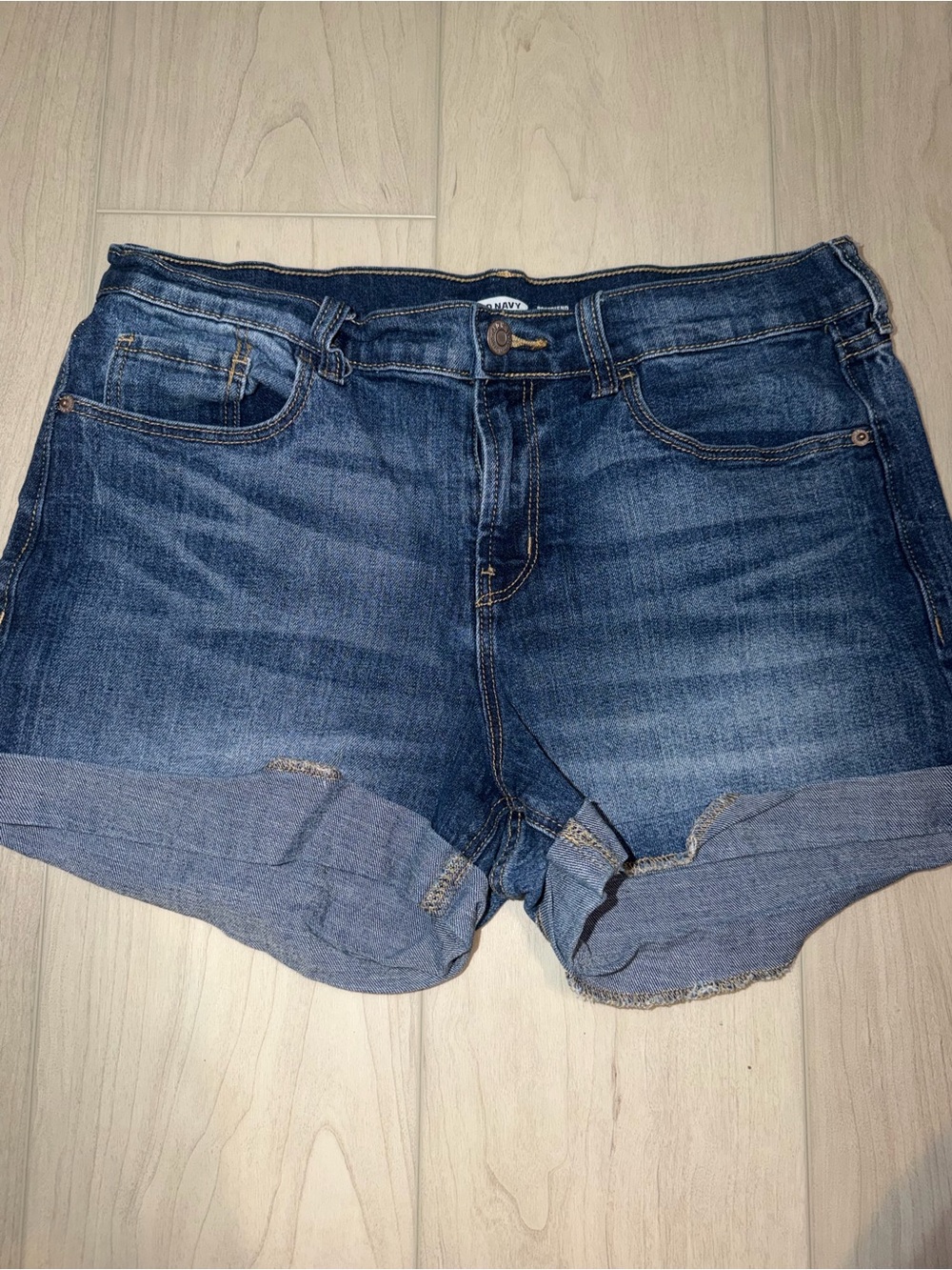 Old Navy Dark Blue Rolled-Hem Denim Shorts